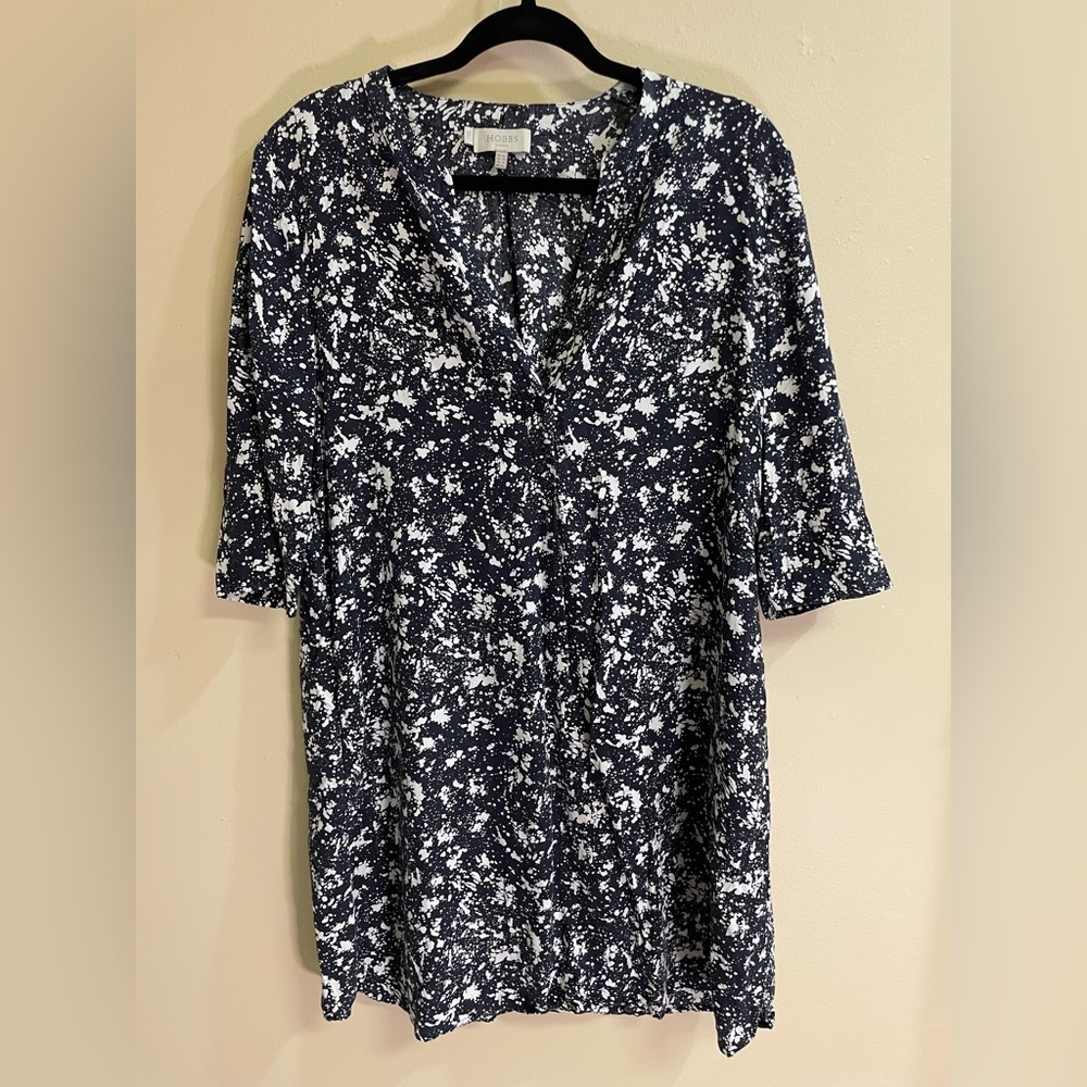 Hobbs London Black White Tunic Dress Two Pockets Women’s Size 6